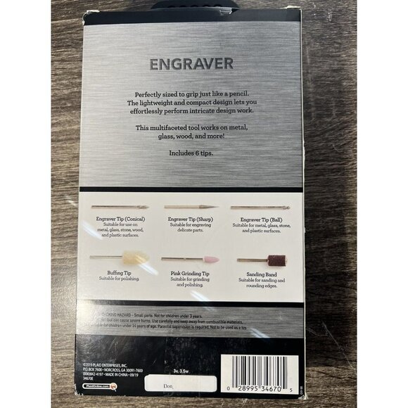 Plaid ENGRAVER TOOL KIT Makes Smooth Strokes on METAL GLASS PLASTIC STONE WOOD - Picture 3 of 3